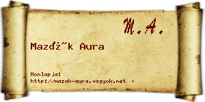 Mazák Aura névjegykártya